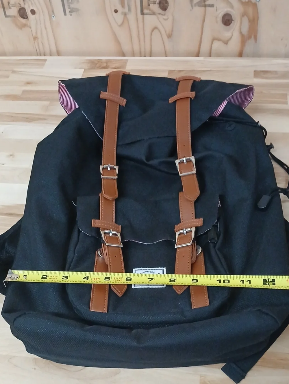 Herschel Supply Company Black Laptop Backpack with Brown Straps